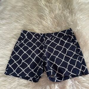 Navy and White Rope Pattern Women's Shorts